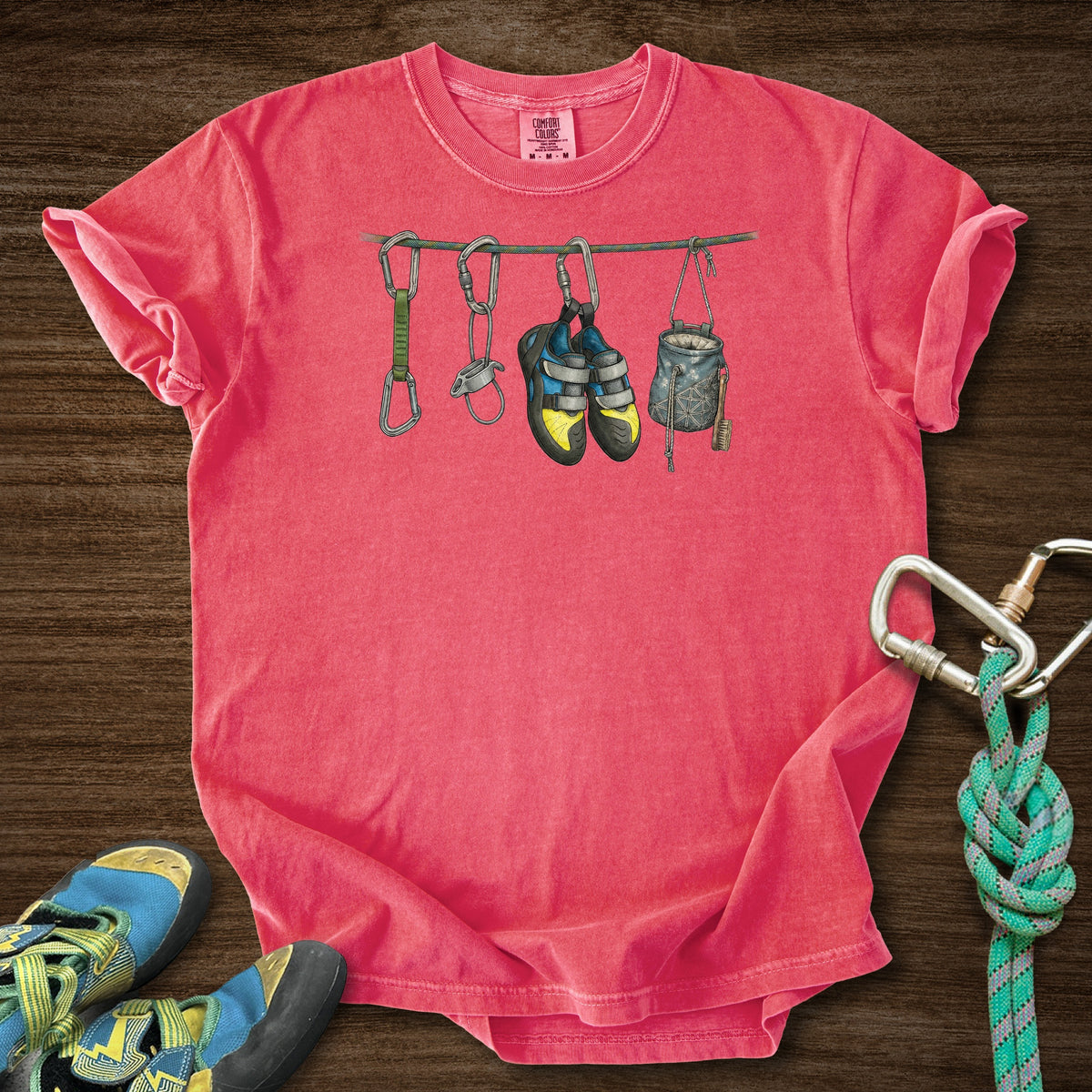 Hanging Equipment Naturalist Premium in Watermelon — flat lay mockup