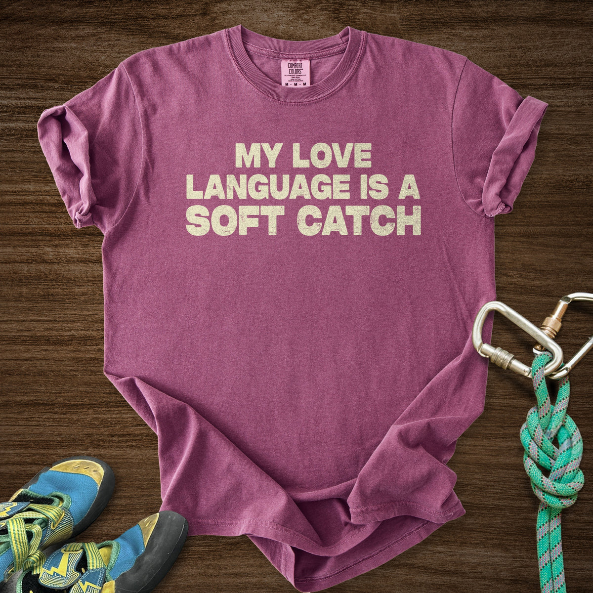 Love Soft Catch Premium in Berry — flat lay mockup