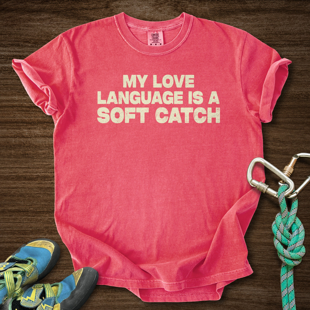 Love Soft Catch Premium in Watermelon — flat lay mockup