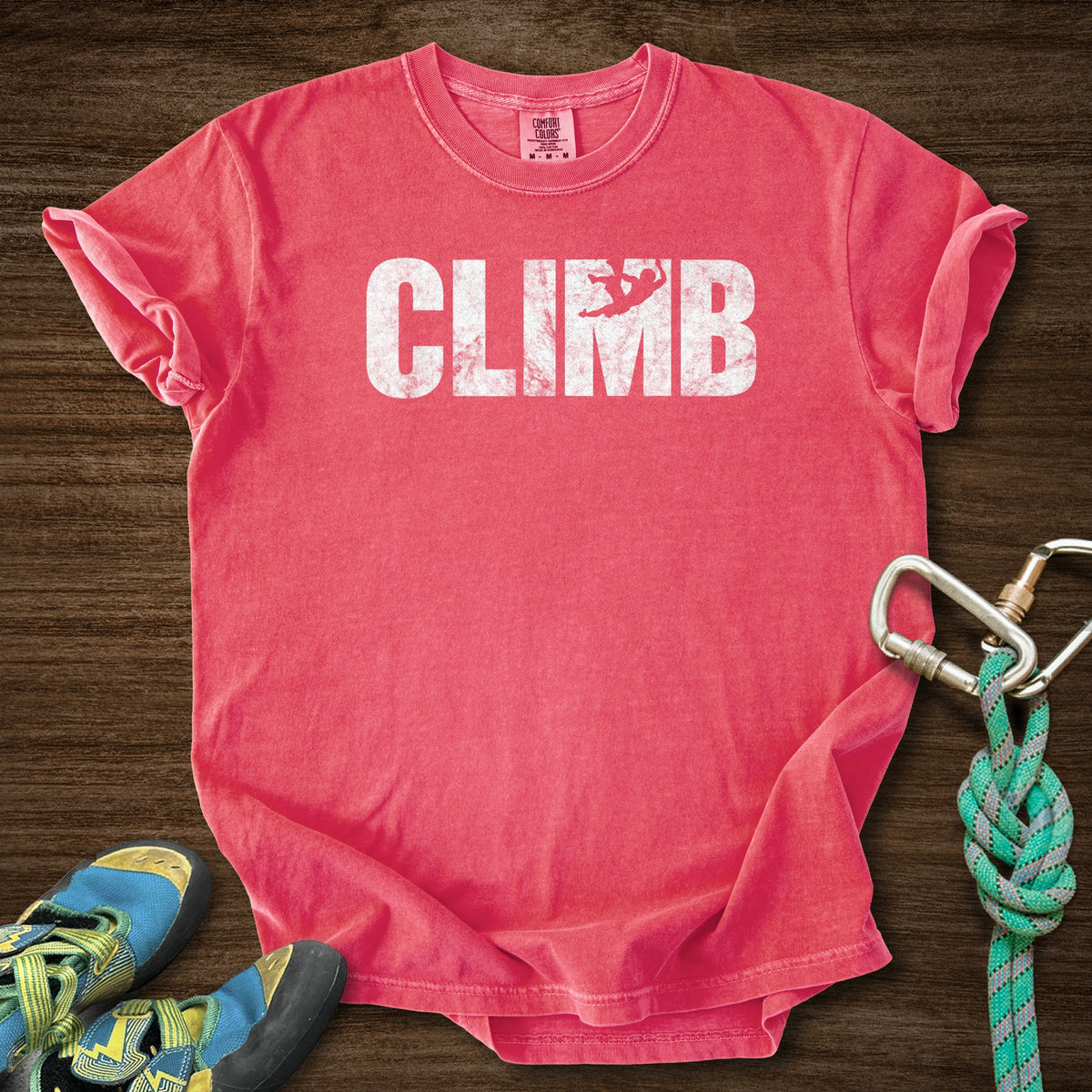 M Climber Premium in Watermelon — flat lay mockup