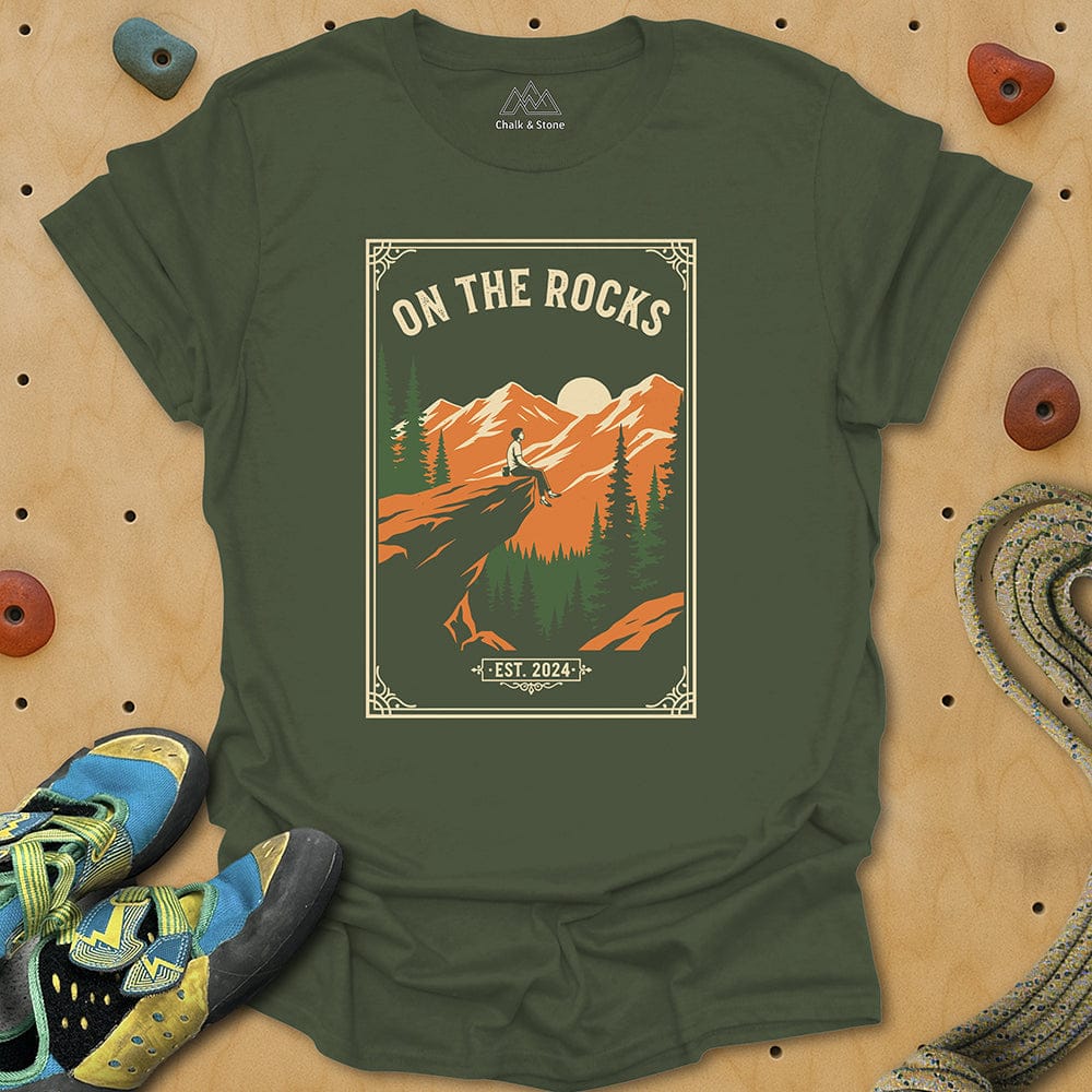 On The Rocks Stripe Travel Poster Tee