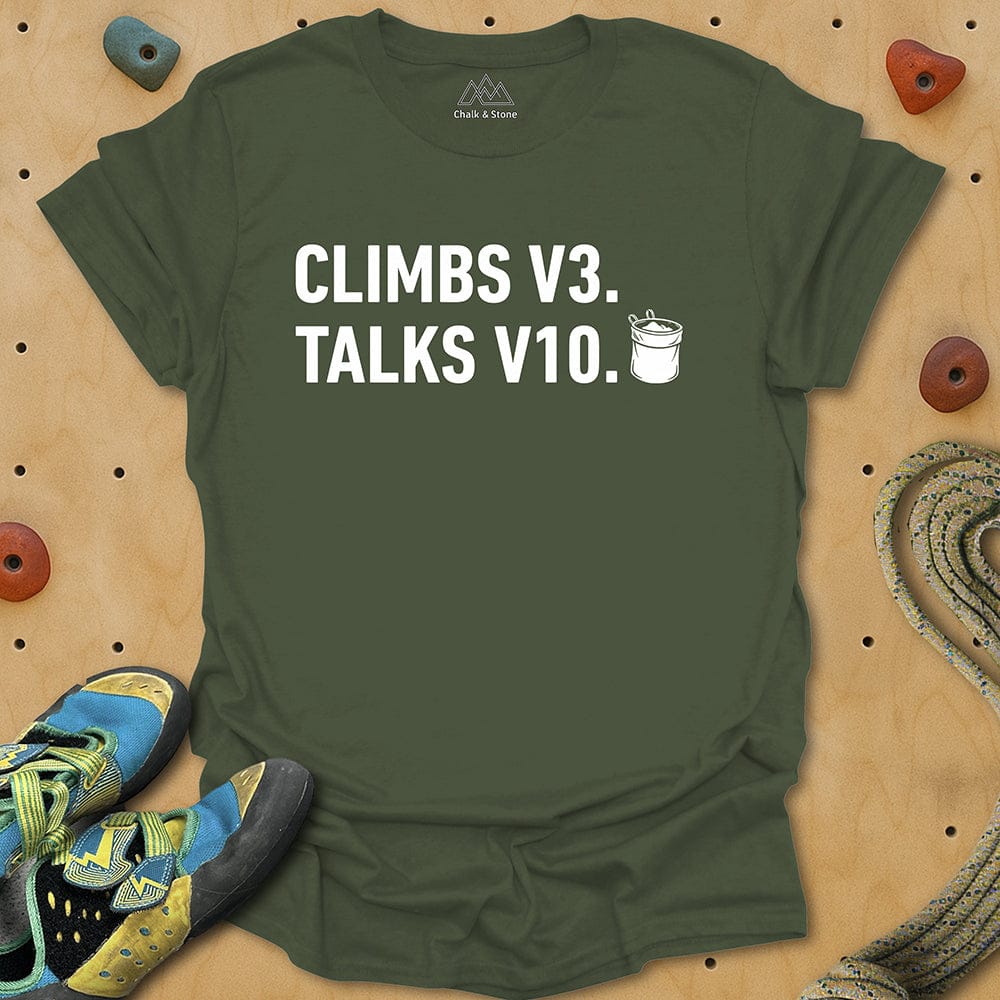 Climbs V3 Talks V10 Tee