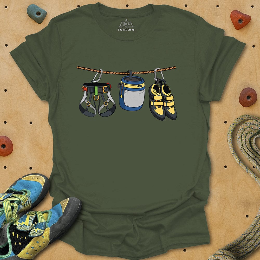 Hanging Climbing Equipment Tee