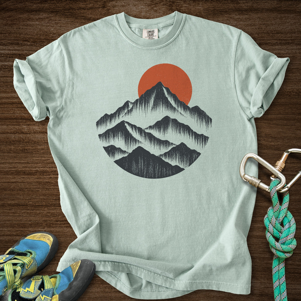 Mountain Mist Premium in Bay — flat lay mockup