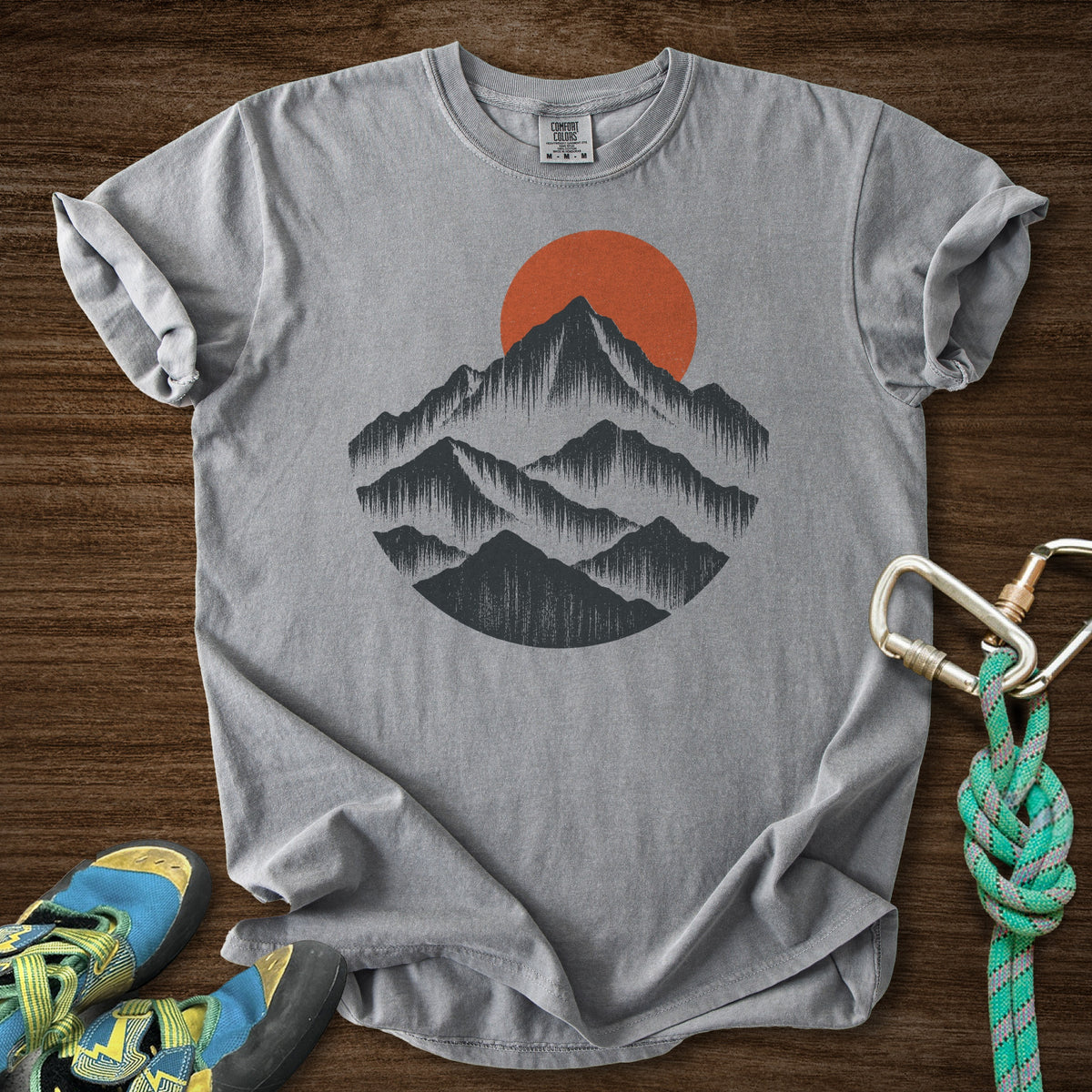 Mountain Mist Premium in Grey — flat lay mockup