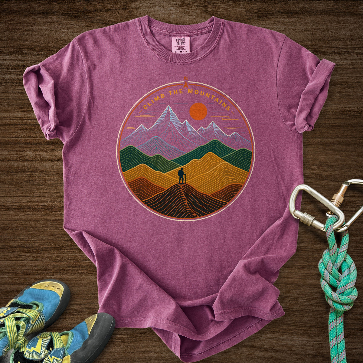 Mtns Point North Premium in Berry — flat lay mockup