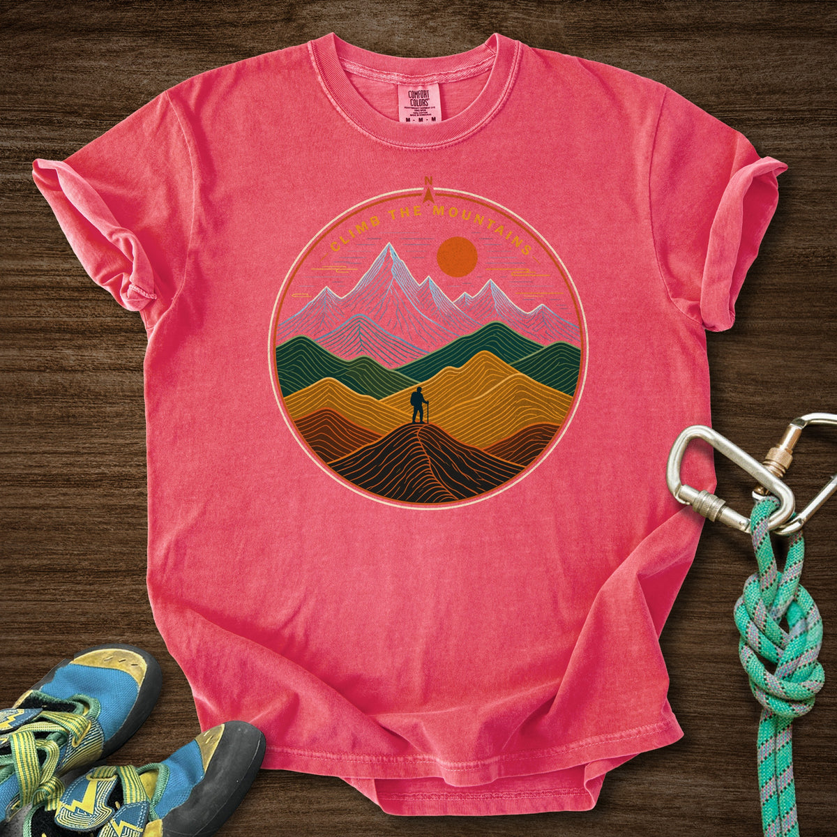 Mtns Point North Premium in Watermelon — flat lay mockup