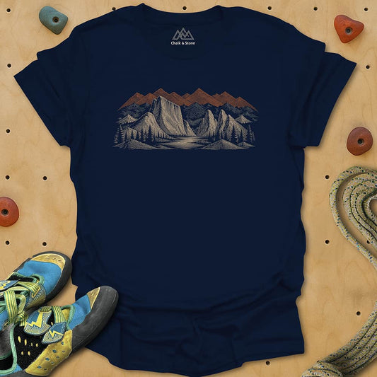 Mountain Landscape Etch Tee