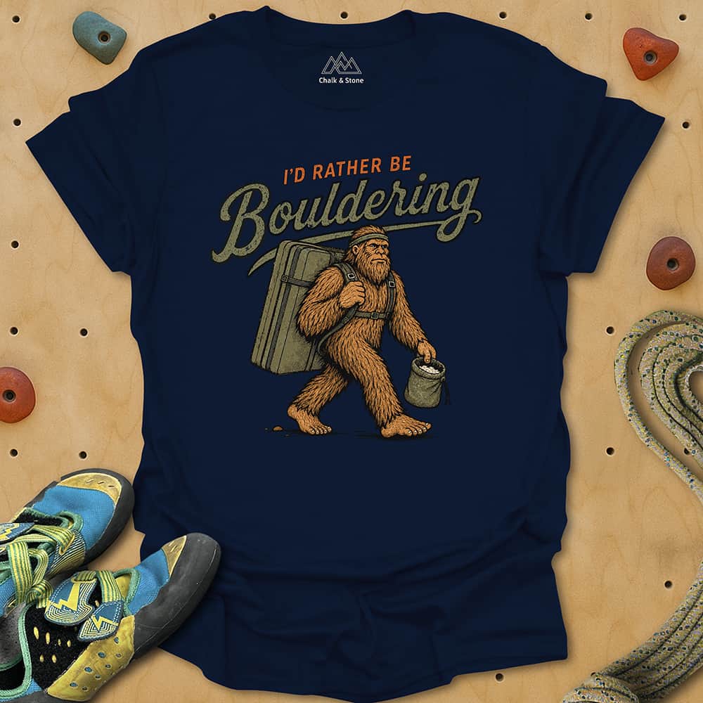 Rather Be Bouldering Sasquatch Tee