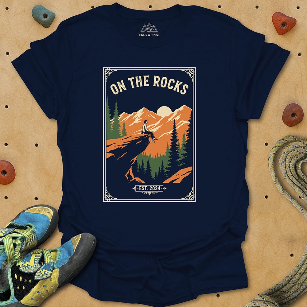 On The Rocks Stripe Travel Poster Tee