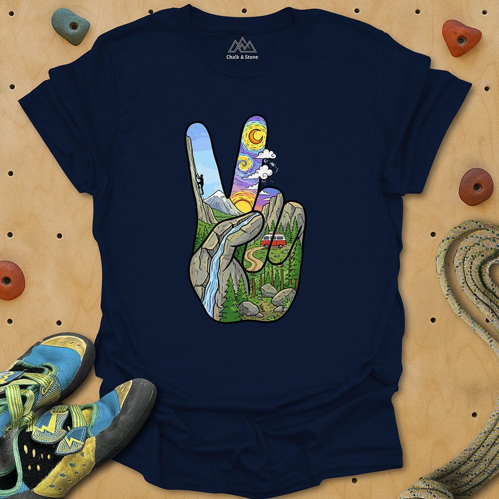 Peace Sign Climb Outside Tee