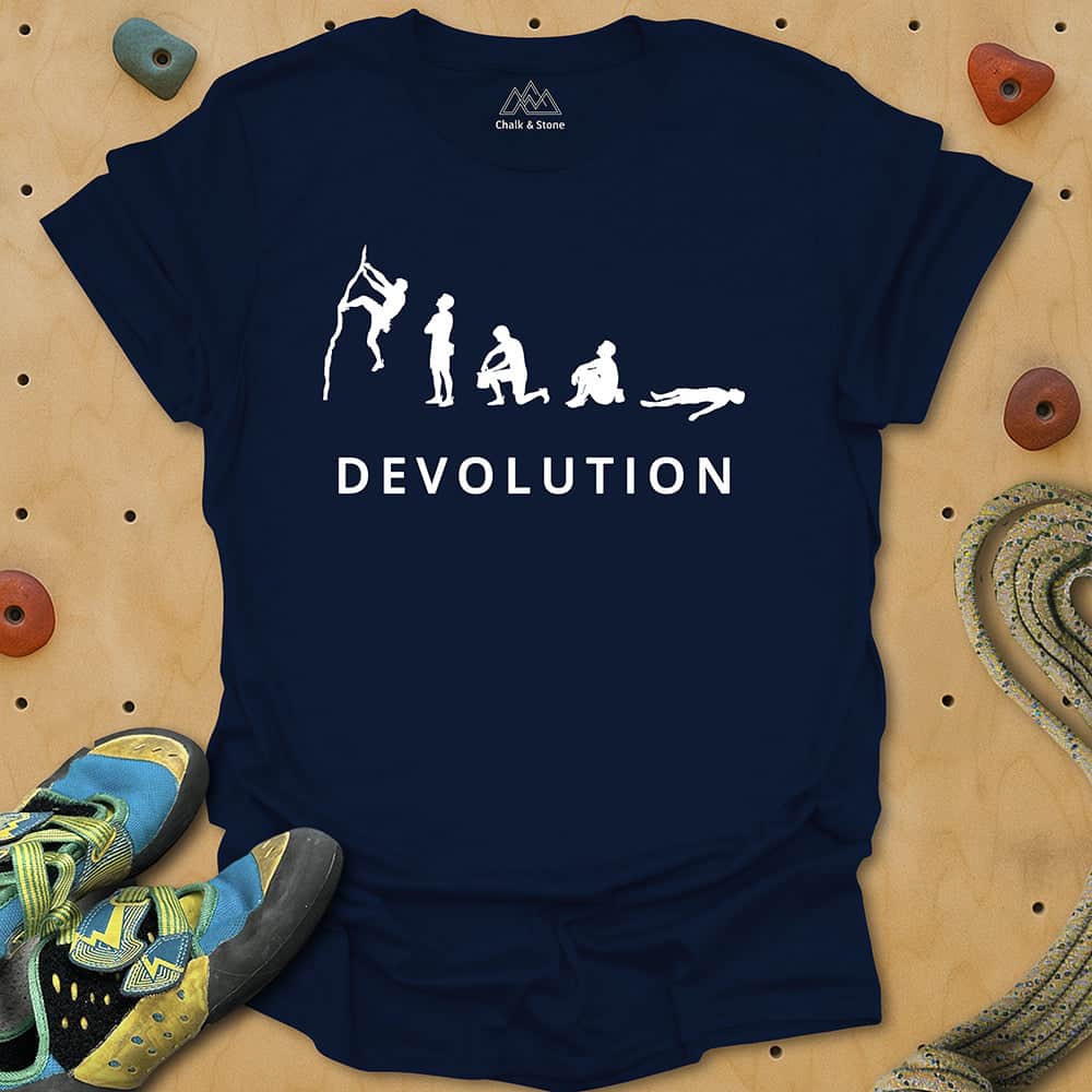 Devolution Of A Climber Tee