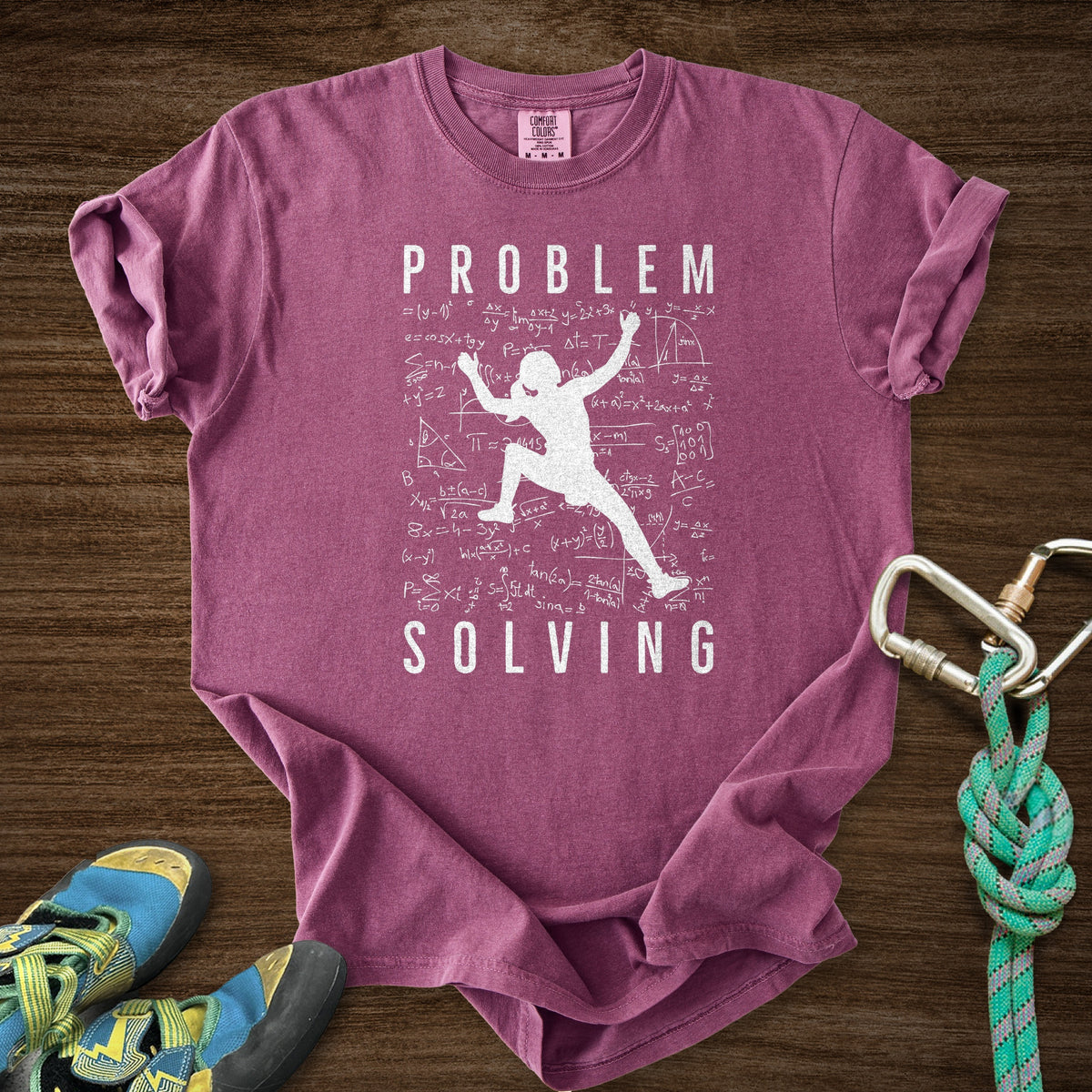 Problem Solving Leg Up Premium in Berry — flat lay mockup