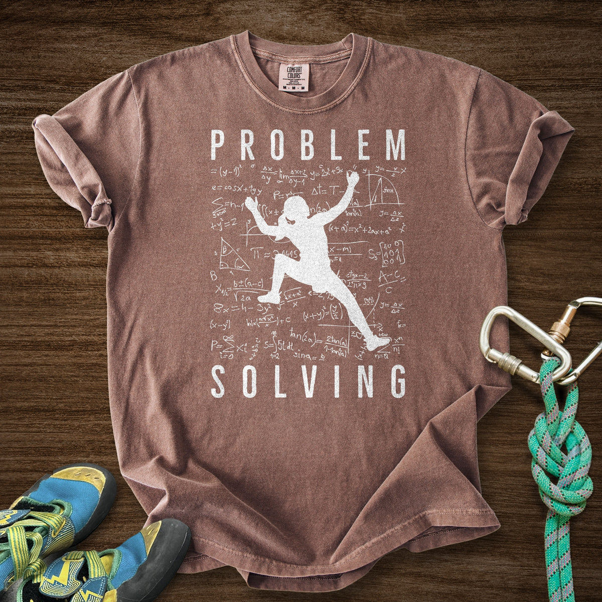 Problem Solving Leg Up Premium in Espresso — flat lay mockup