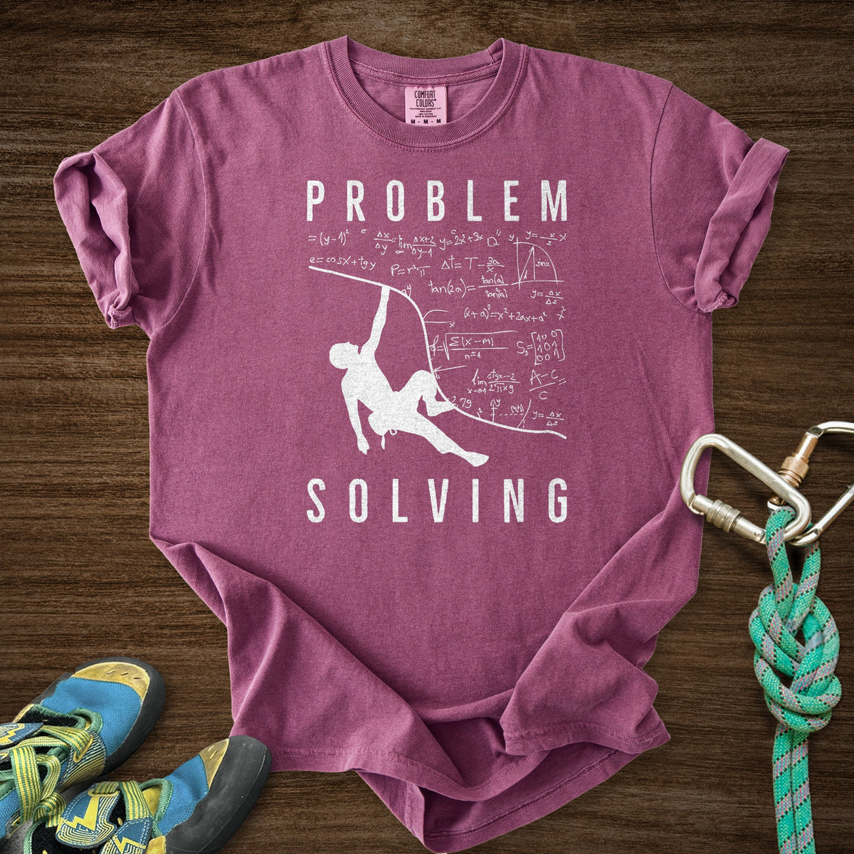 Problem Solving Overhang Premium in Berry — flat lay mockup