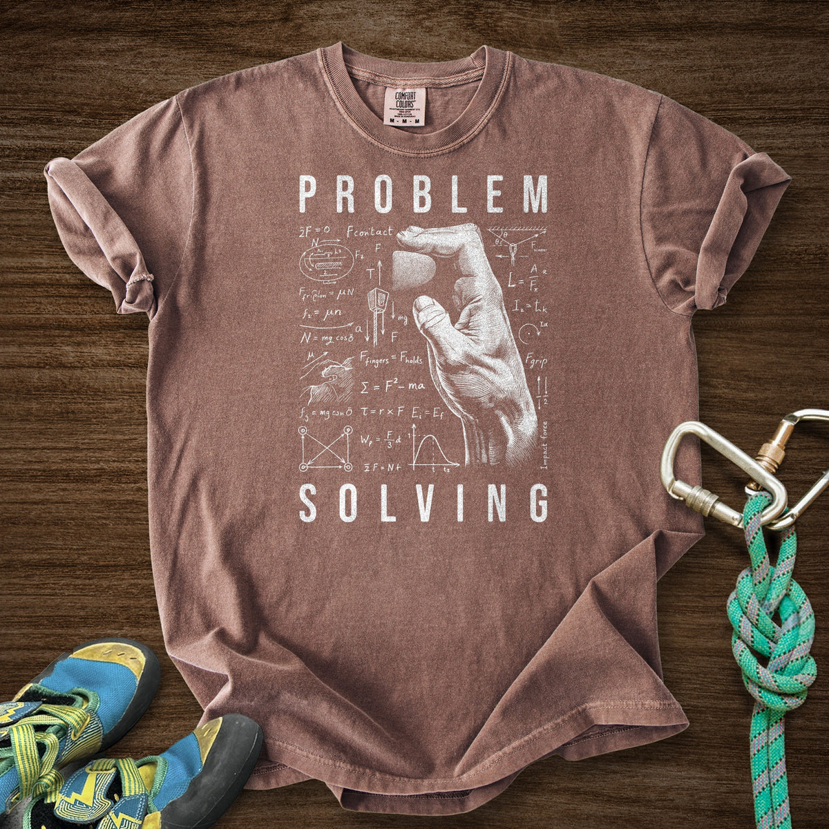 PS Equations Side Crimp Premium in Espresso — flat lay mockup