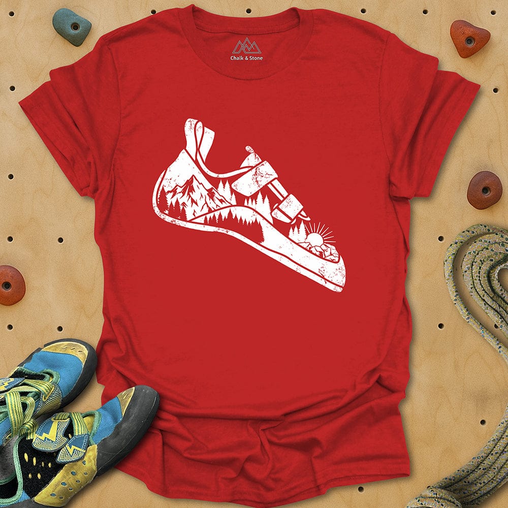 Climbing Shoe As Landscape Tee