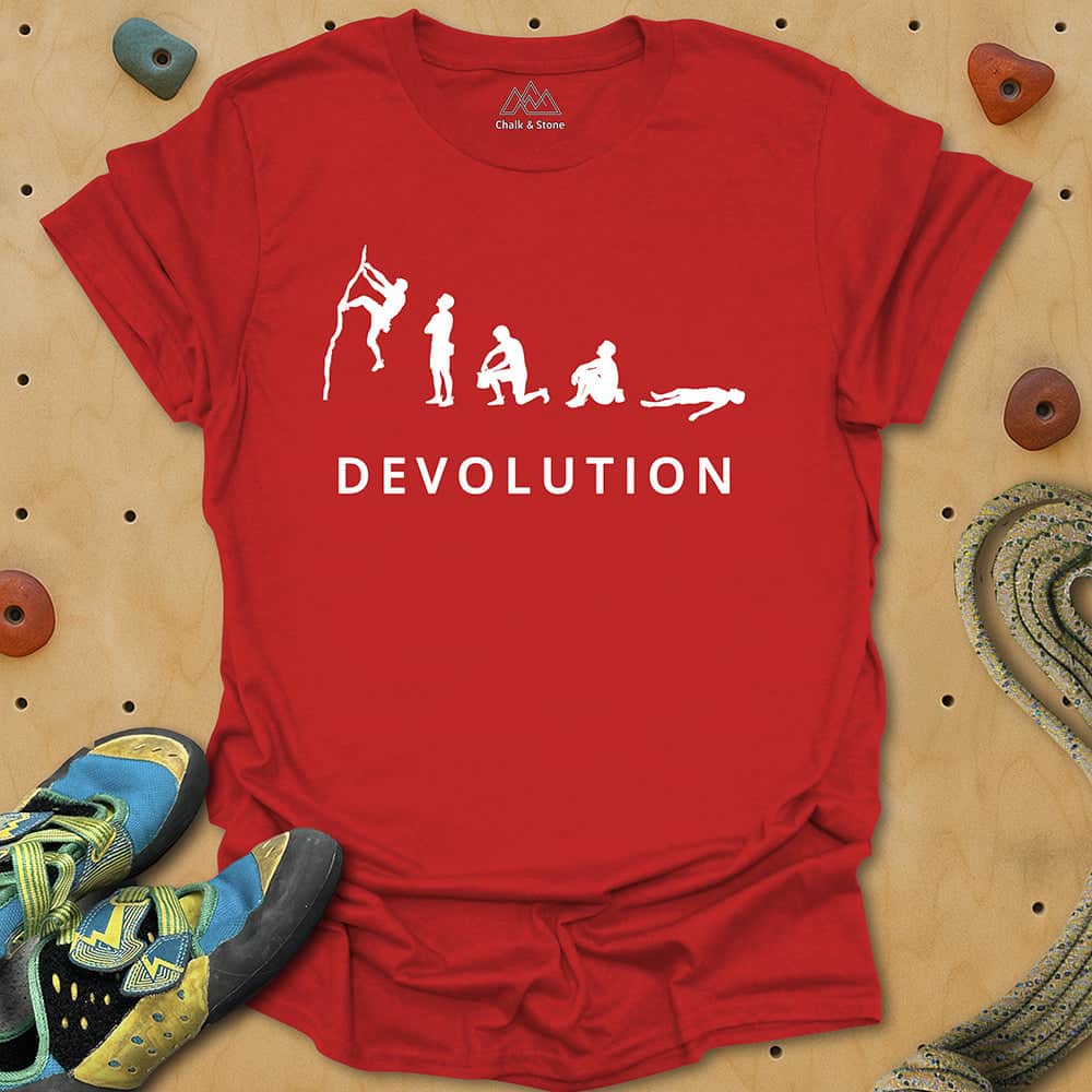 Devolution Of A Climber Tee