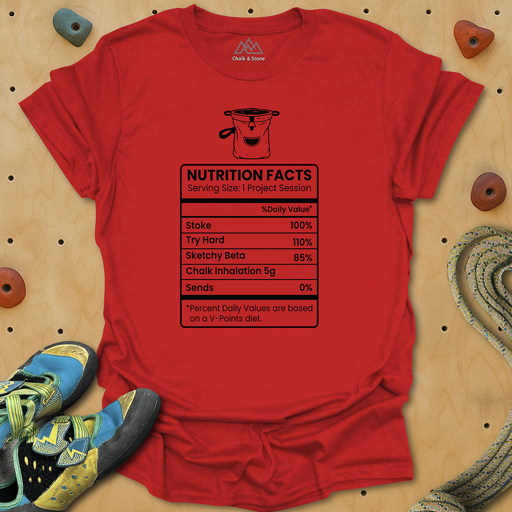 Boulderer Nutrition Facts Tee