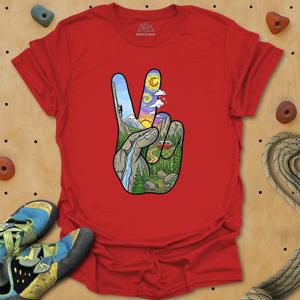 Peace Sign Climb Outside Tee