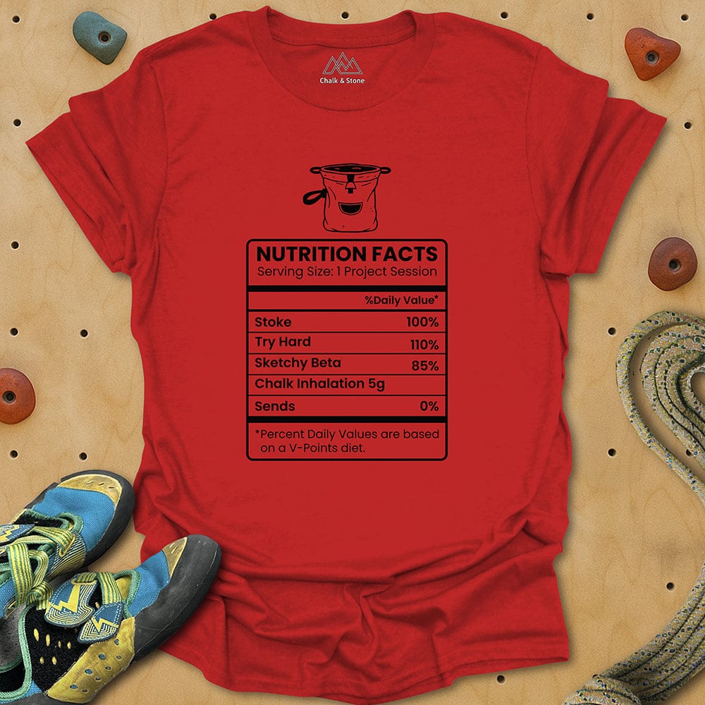 Boulderer Nutrition Facts Tee