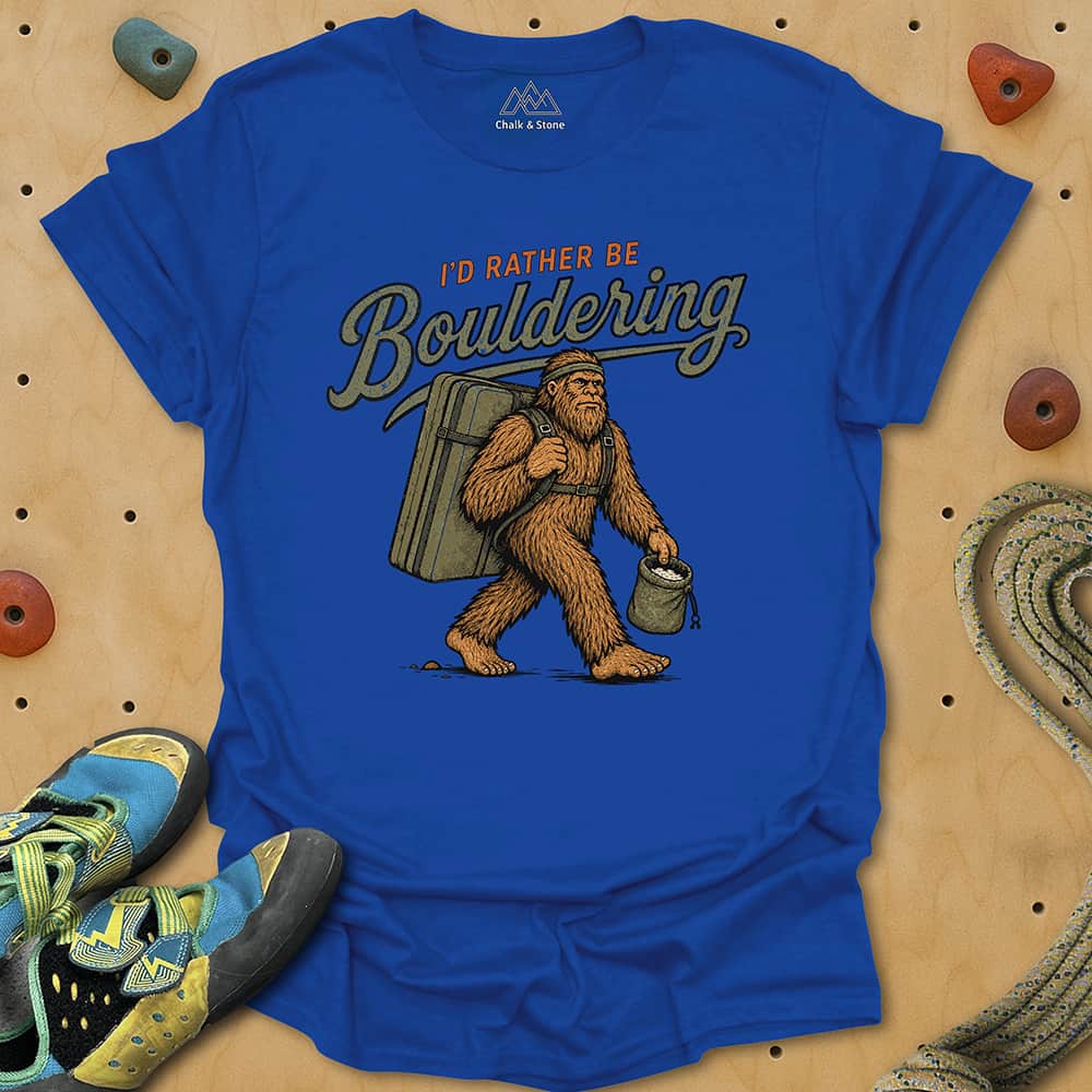 Rather Be Bouldering Sasquatch Tee