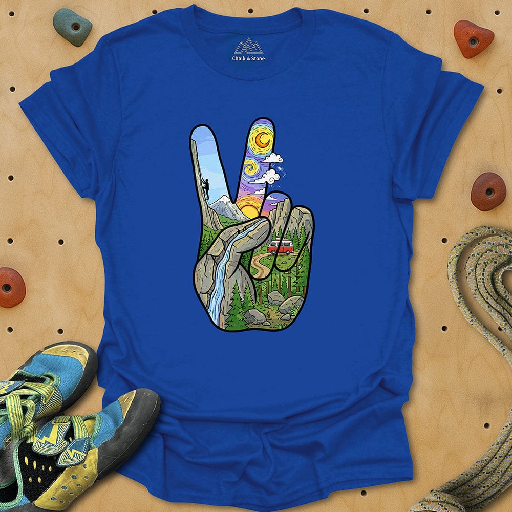 Peace Sign Climb Outside Tee