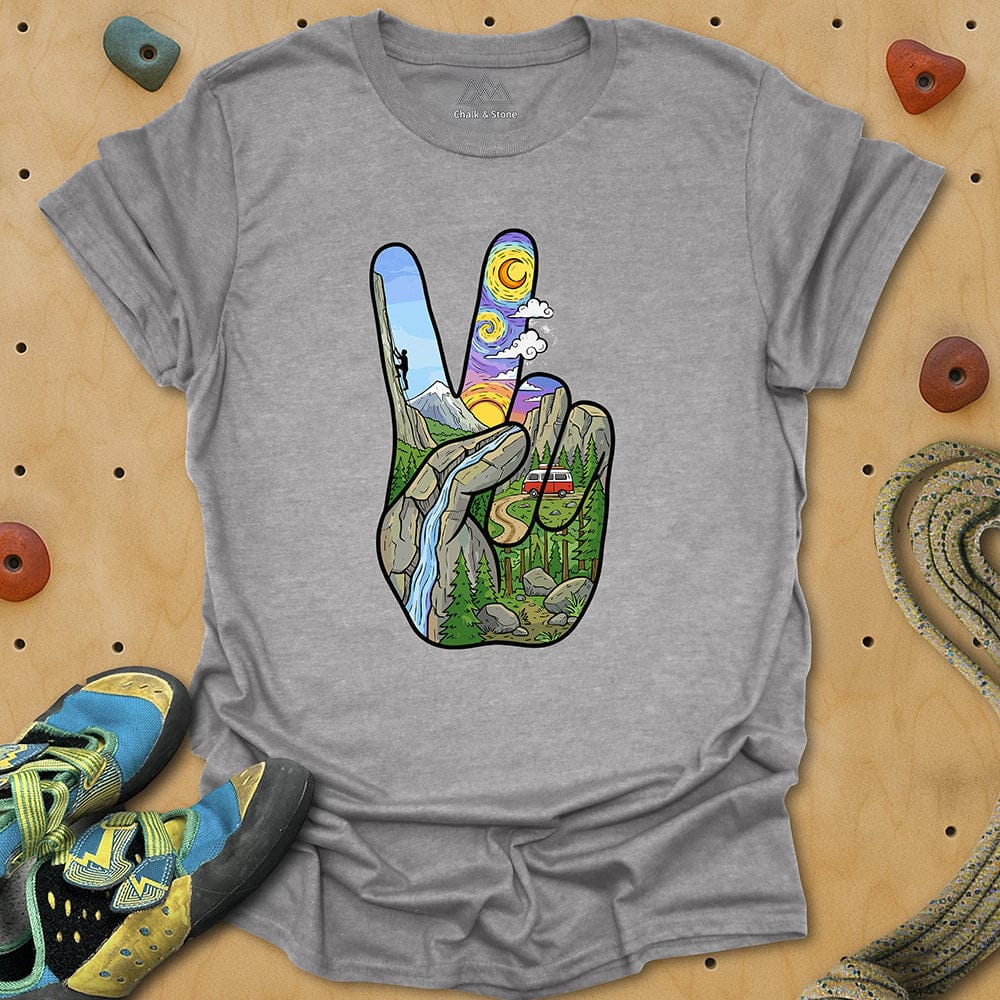 Peace Sign Climb Outside Tee