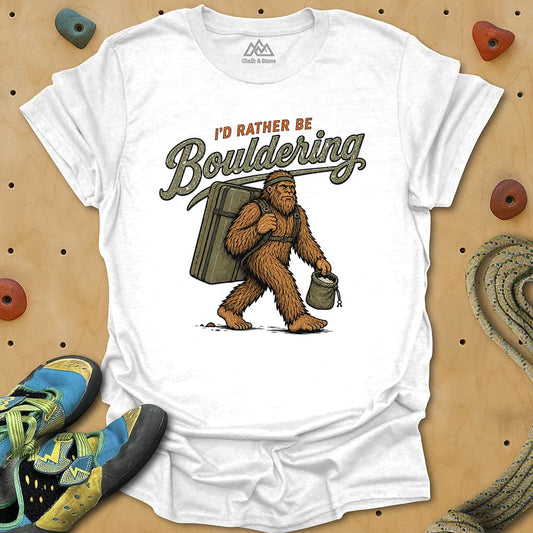Rather Be Bouldering Sasquatch Tee