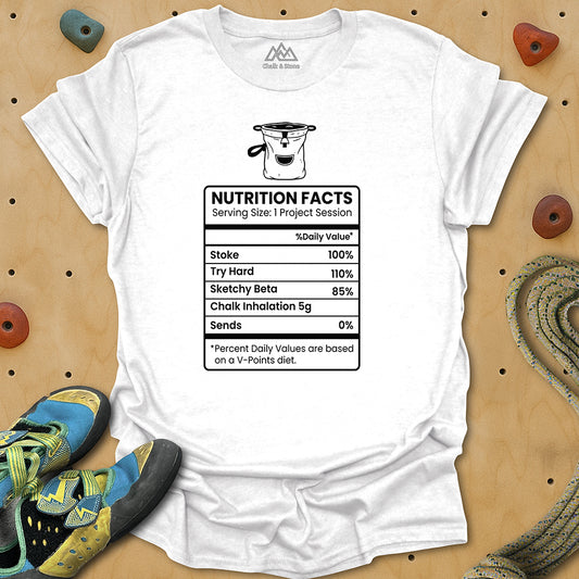 Boulderer Nutrition Facts Tee