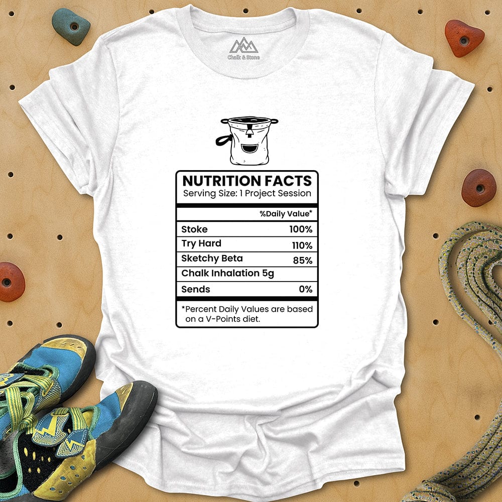Boulderer Nutrition Facts Tee